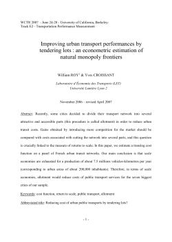Improving urban transport performances by tendering lots