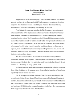 Love the Sinner, Hate the Sin?