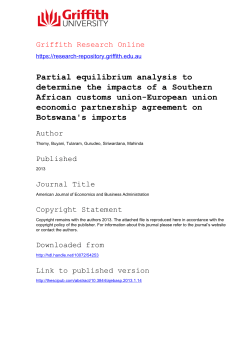 Partial equilibrium analysis to determine the impacts of a Southern
