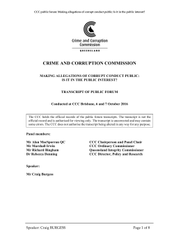 Craig Burgess - Crime and Corruption Commission