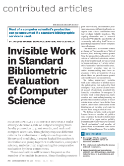 Invisible work in standard bibliometric evaluation of computer science