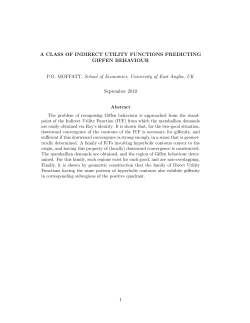 A CLASS OF INDIRECT UTILITY FUNCTIONS PREDICTING