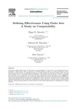 Defining Effectiveness Using Finite Sets A Study on