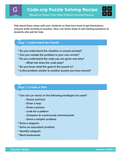 Code.org Puzzle Solving Recipe