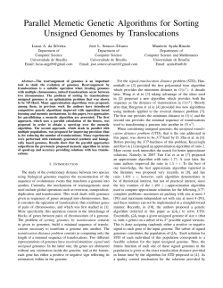 Parallel Memetic Genetic Algorithms for Sorting - MAT-UnB