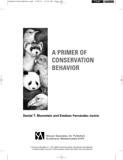 A Primer of Conservation Behavior