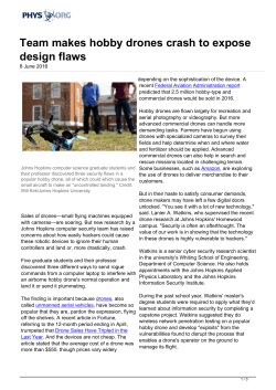 Team makes hobby drones crash to expose design flaws