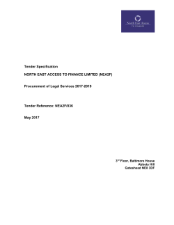 Tender Specification Template - North East Access to Finance