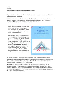 MEDESS A Methodology for Designing Expert Support Systems My