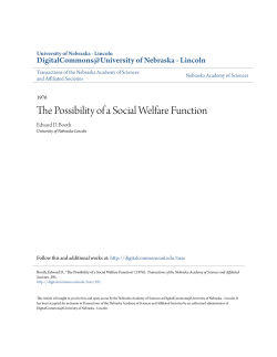 The Possibility of a Social Welfare Function