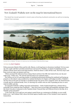 New Zealand`s Waiheke now on the map for international buyers
