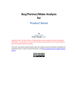 Buy/Partner/Make Analysis