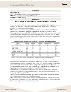 evaluation and selection of meat goats