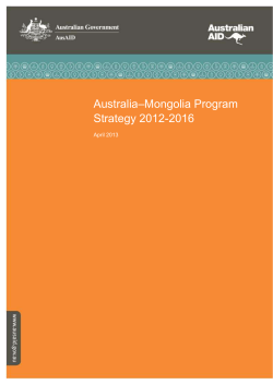 Program Strategy Template - Department of Foreign Affairs and Trade