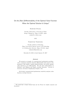 (Non-)Differentiability of the Optimal Value