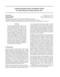 Conditional Random Fields: Probabilistic Models