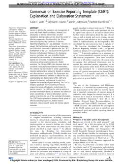 Consensus on Exercise Reporting Template (CERT): Explanation
