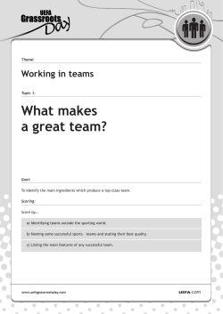 Working in teams 1: What makes a great team? Full