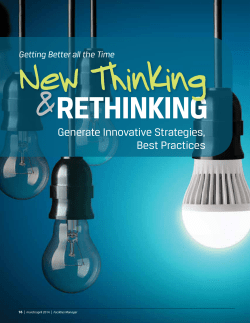 Generate Innovative Strategies, Best Practices