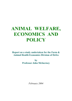 animal welfare, economics and policy