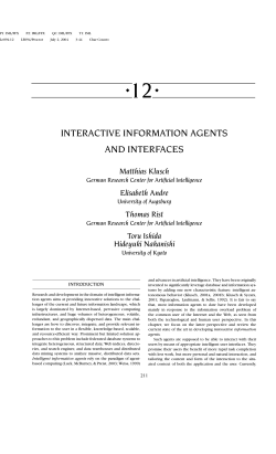 interactive information agents and interfaces