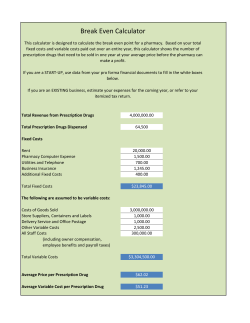 Break Even Calculator - National Community Pharmacists Association