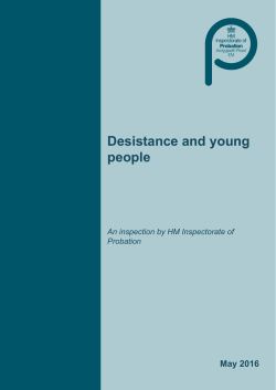 Desistance and young people - Criminal Justice Inspectorates