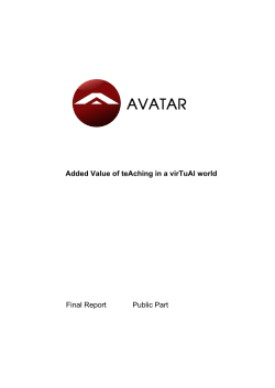 Added Value of teAching in a virTuAl world