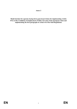 1 Annex I Model decision for agencies laying down general