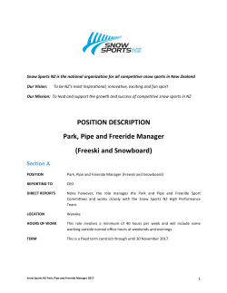 POSITION DESCRIPTION Park, Pipe and Freeride