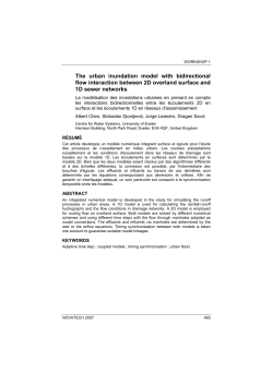 The urban inundation model with bidirectional flow interaction