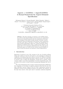 Aspects + GAMMA = AspectGAMMA A Formal Framework for Aspect