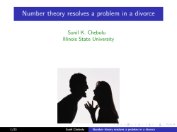 Number theory resolves a problem in a divorce