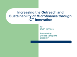 Increasing the Outreach and Sustainability of