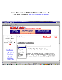 American Mathematical Society MathSciNet Mathematical Reviews