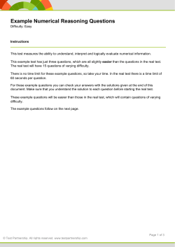 Example Numerical Reasoning Questions