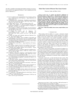 Finite-Time Control of Discrete