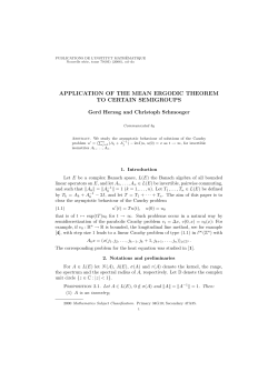 application of the mean ergodic theorem to certain semigroups