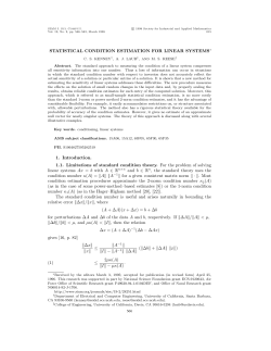 statistical condition estimation for linear