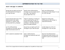 differentiation tic tac toe