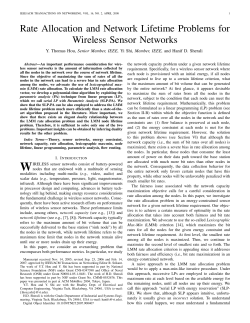 Rate Allocation and Network Lifetime Problems for