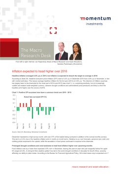 Inflation expected to head higher over 2016