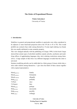 The Order of Prepositional Phrases