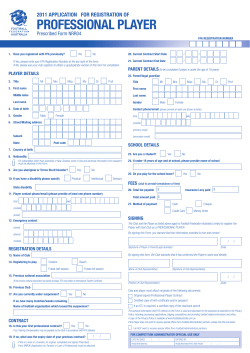 professional player - Football Federation Australia