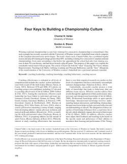 Four Keys to Building a Championship Culture