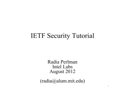 IETF Security Tutorial