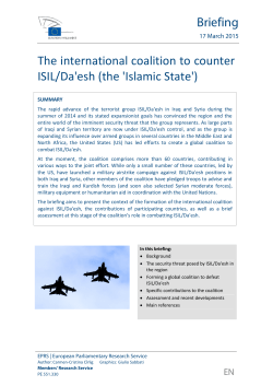 The international coalition to counter ISIL/Da`esh