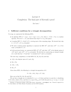 Lecture 8 Completion: The final part of Keevash`s proof