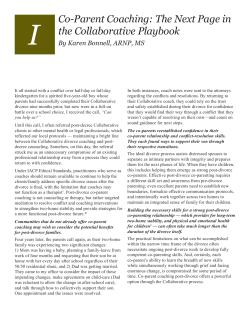 Co-Parent Coaching: The Next Page in the