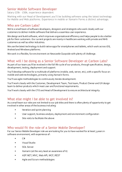 Senior Mobile Software Developer Salary &pound;35k